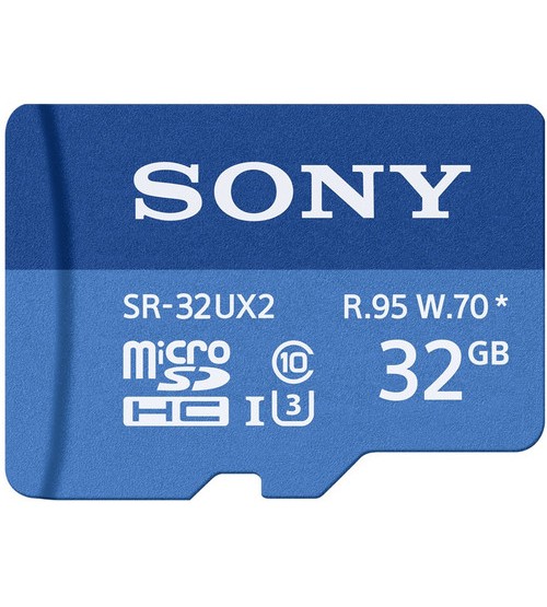 SONY SR-UX2A Series 95MB/s microSDHC 32GB with SD Card Adapter